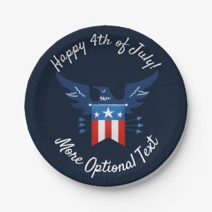 All American Eagle & Flag Patriotic Pappteller