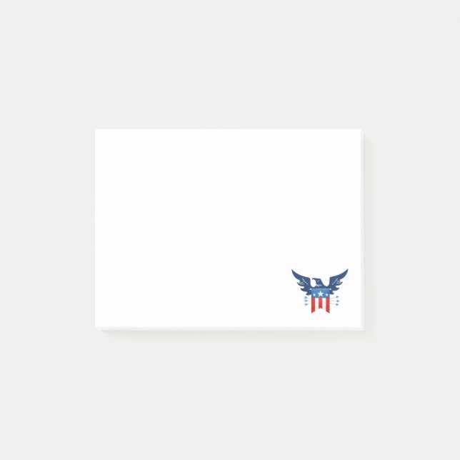 All American Eagle & Flag Patriotic Post-it Klebezettel (Vorderseite)