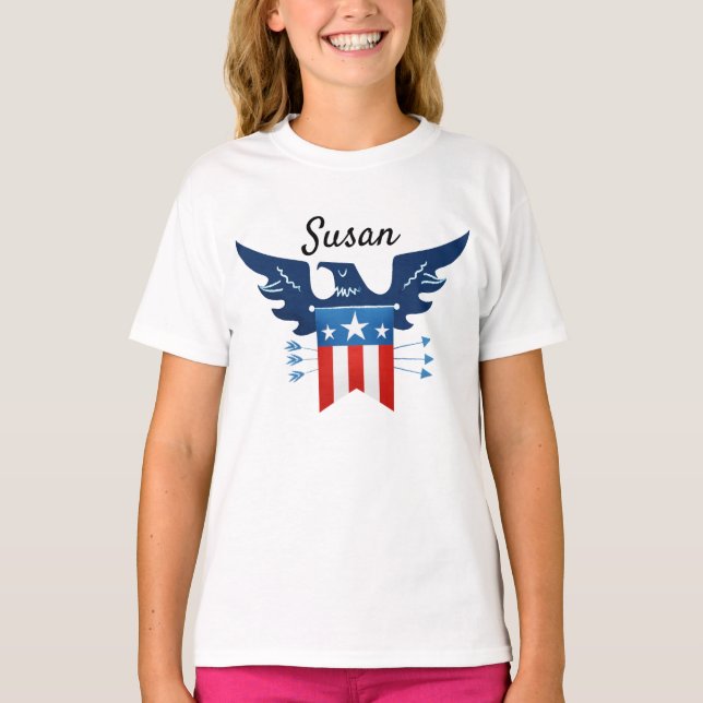 All American Eagle & Flag Patriotic T-Shirt (Vorderseite)