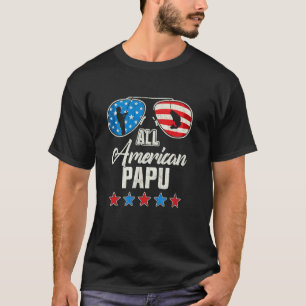 All American Fishing Papu 4. Juli US-Flagge Gesang T-Shirt