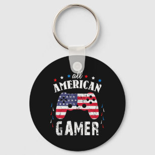 All American Gamer Patriotic Video Game 4. Juli Schlüsselanhänger