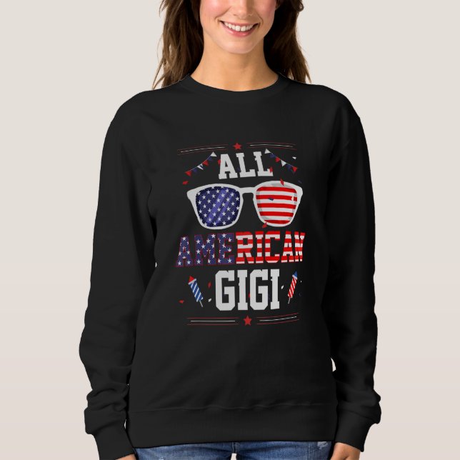 All American Gigi 4th of July US Flag Sunglasses F Sweatshirt (Vorderseite)