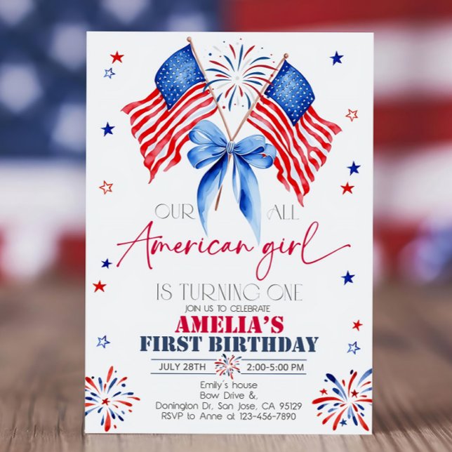 All American Girl Birthday Einladung 4. Juli (Von Creator hochgeladen)