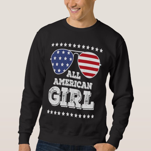 All American Girl Matching Family 4th July Girl Sweatshirt (Vorderseite)