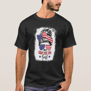 All American Girl Messy Bun gebleicht Patriotic 4. T-Shirt