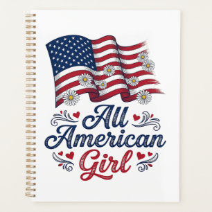 All American Girl Patriotisches Gänseblümchen-Flag Planer