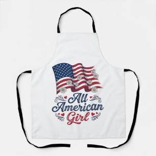 All American Girl Patriotisches Gänseblümchen-Flag Schürze