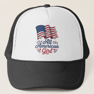 All American Girl Patriotisches Gänseblümchen-Flag Truckerkappe
