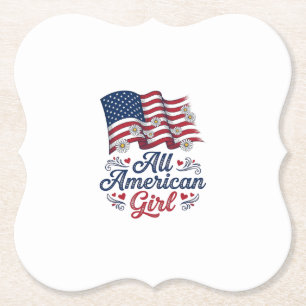 All American Girl Patriotisches Gänseblümchen-Flag Untersetzer