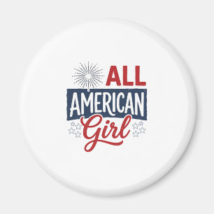 All American Girl Patriotisches Vintage-Shirt-Desi Magnet