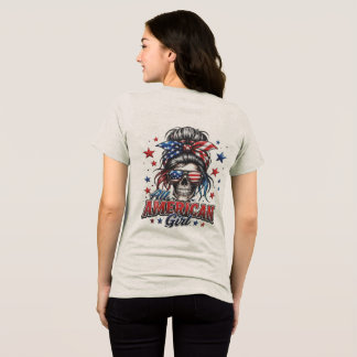 All American Girl Unordentlicher Dutt Schädel Frau Tri-Blend Shirt