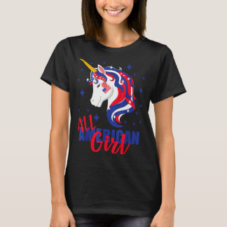 All American Girl USA-Flagge 4. Juli Einhorn T-Shirt