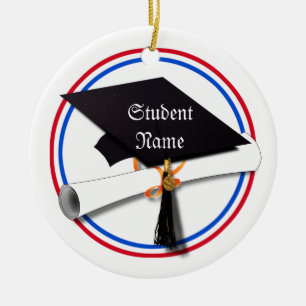 All American Grad - Red White & Blue Colors Keramik Ornament
