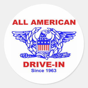 All American HAMBURGER Drive IN OF Massapequa Runder Aufkleber