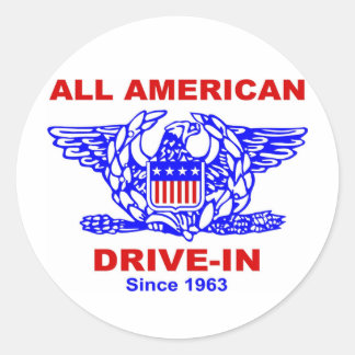 All American HAMBURGER Drive IN OF Massapequa Runder Aufkleber