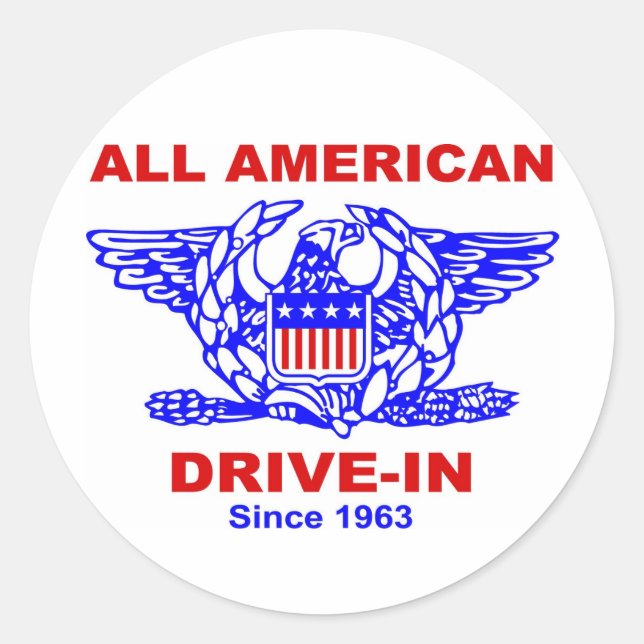 All American HAMBURGER Drive IN OF Massapequa Runder Aufkleber (Vorderseite)
