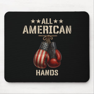 All American Hands Boxen Patriotische USA-Flagge H Mousepad