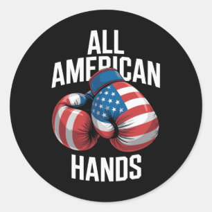 All American Hands Boxhandschuhe Patriotisch Usa F Runder Aufkleber