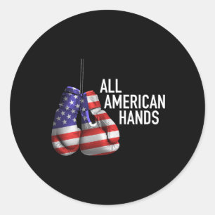 All American Hands Boxhandschuhe – Patriotisches U Runder Aufkleber