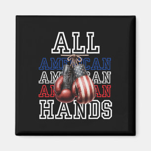 All American Hands Usa Flag Boxhandschuh Tee  Magnet