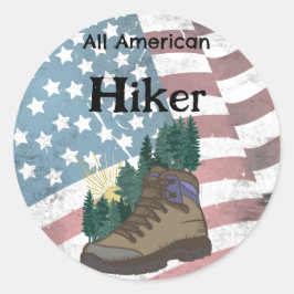 All American Hiker Runder Aufkleber