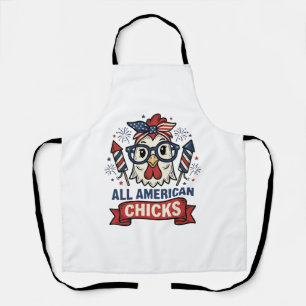 All American Hühner Patriotisches Huhn Vektor Desi Schürze