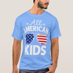 All American  Kids Sunglasses 4th of July T-Shirt