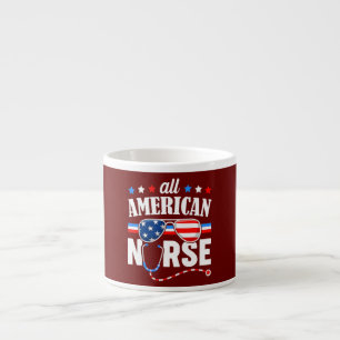 All American Krankenschwester 4. Juli Patriotische Espressotasse