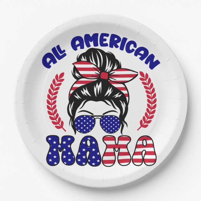 All American Mama Pappteller (Vorderseite)