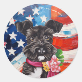 All American Mini Schnauzer Runder Aufkleber