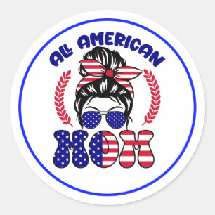 All American Mom-32169 Runder Aufkleber