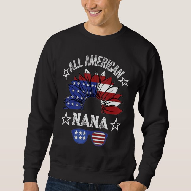 All American Nana 4th Of July Shirt Women Sunflowe (Vorderseite)