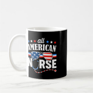 All American Nurse 4. Juli Patriotische USA-Flagge Kaffeetasse