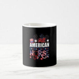 All American Nurse 4. Juli Patriotische USA-Flagge Kaffeetasse