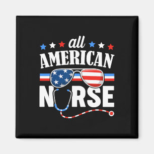 All American Nurse 4. Juli Patriotische USA-Flagge Magnet