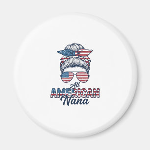 All American Oma Patriotischer Unordentlicher Dutt Magnet