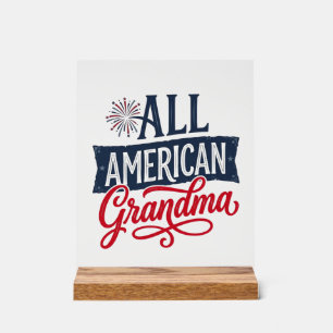 All American Oma patriotisches Feuerwerk Design_1 Acrylschild