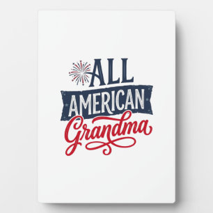 All American Oma patriotisches Feuerwerk Design_1 Fotoplatte