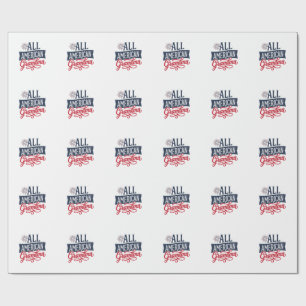 All American Oma patriotisches Feuerwerk Design_1 Geschenkpapier