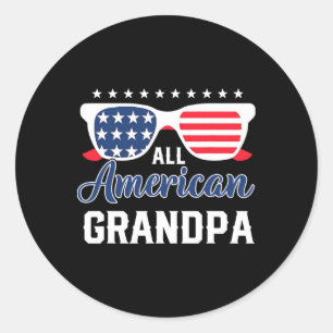 All American Opa 4. Juli USA Sonnenbrille Herren Runder Aufkleber