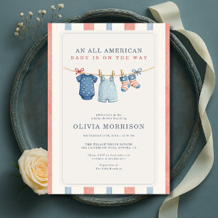 All American Patriotic Baby Shower Einladung