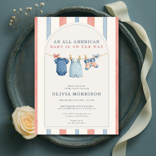 All American Patriotic Streifen Baby Shower Einladung