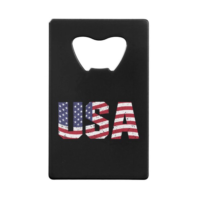 "All American" Patriotic USA Logo Geldbeutel Flaschenöffner (Vorderseite)