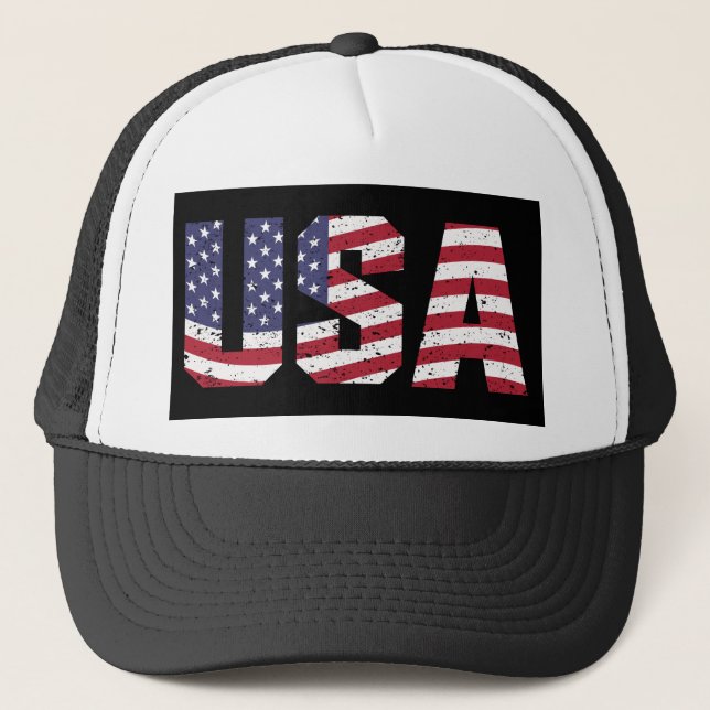 "All American" Patriotic USA Logo Truckerkappe (Vorderseite)