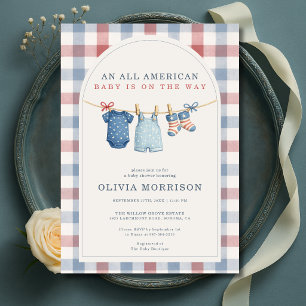 All American Patriotic Wäscheleine Baby Shower Einladung