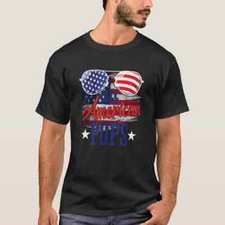 All American Pops Sunglasses US Flag 4th of July P T-Shirt