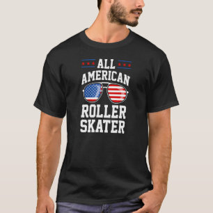 All American Roller Skater 4. Juli American Fl T-Shirt