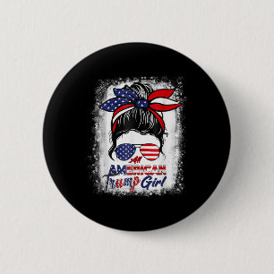 All American Trump Girl 4. Juli Messy Bun Pro Button