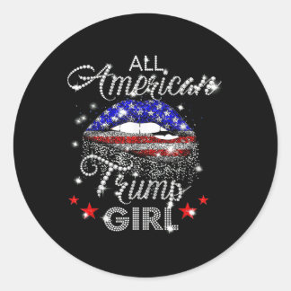 All American Trump Girl Mund Diamant Runder Aufkleber