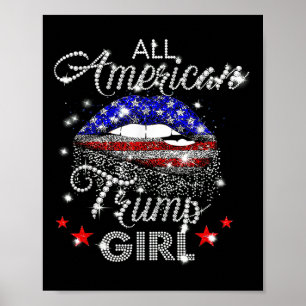 All American Trump Mädchen Mund Diamant Poster